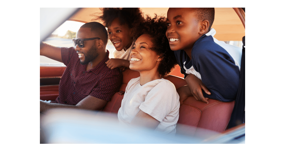 family in the car